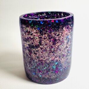 Hand Crafted Resin Glitter Makeup Brush Holder